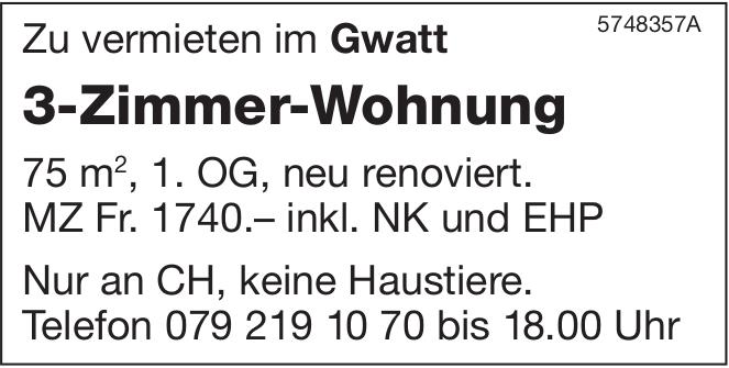 3-Zimmer-Wohnung, Gwatt, zu vermieten