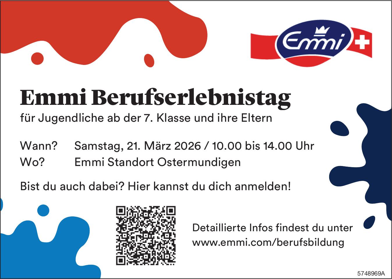 Emmi Berufslebnistag, 21. März, Emmi Standort Ostermundigen