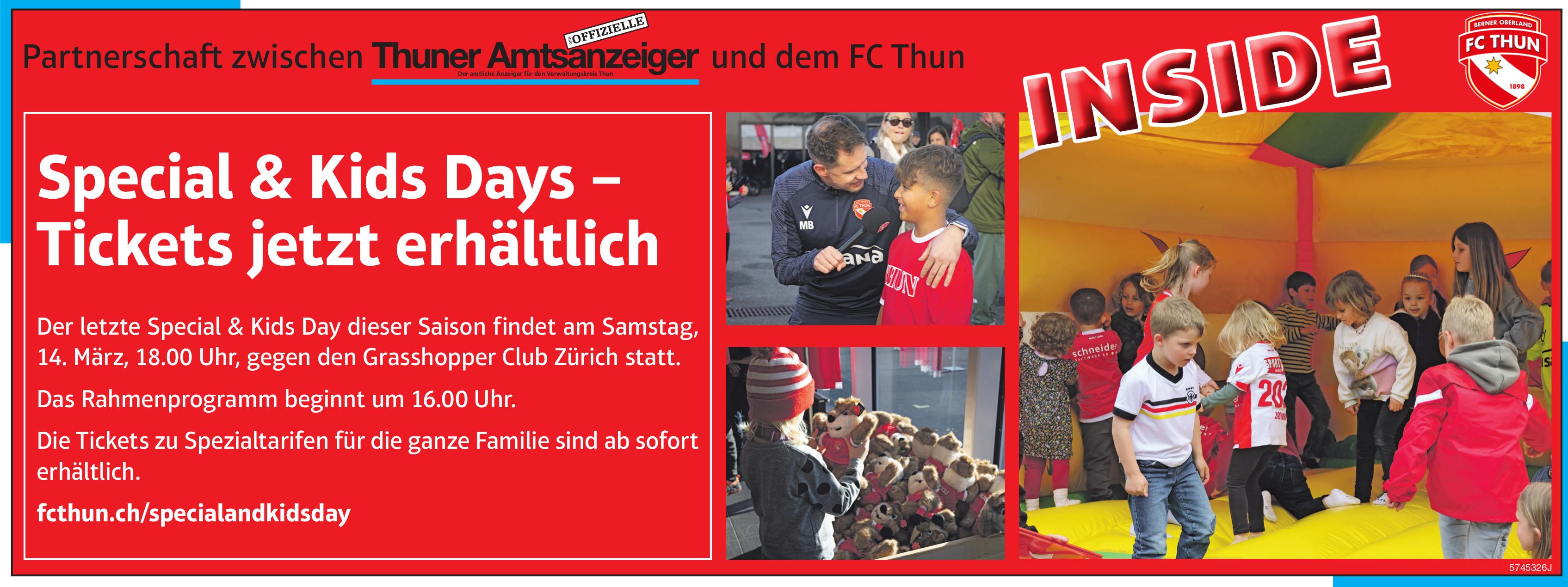 Special & Kids Days – Tickets jetzt erhältlich, 14. März