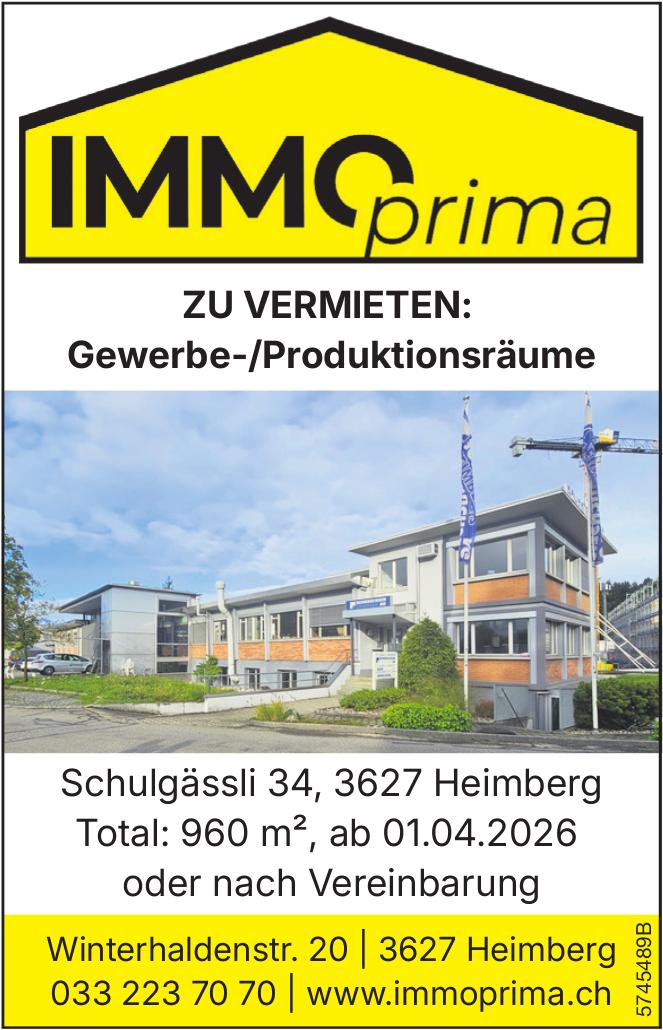 Gewerbe-/Produktionsräume, Heimberg, zu vermieten