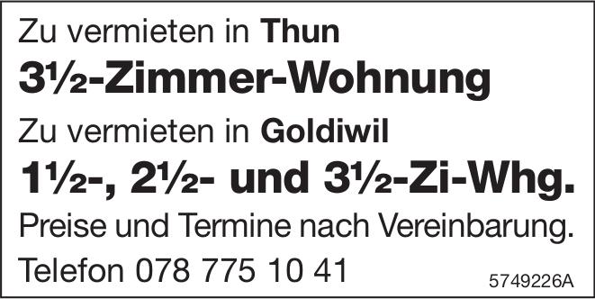 3½-Zimmer-Wohnung, 3½ Zimmer-Wohnung, Thun, zu vermieten