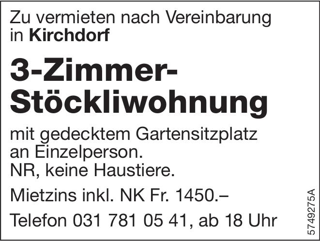 3-Zimmer-Stöckliwohnung, Kirchdorf, zu vermieten