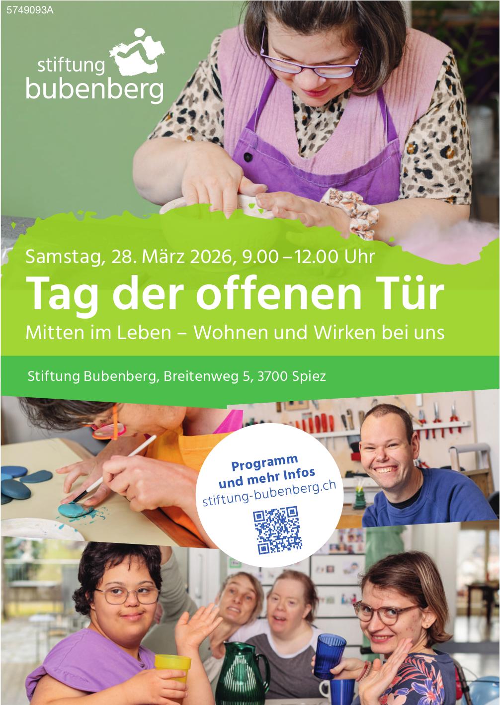 Tag der offenen Tür, 28. März, Stiftung Bubenberg, Spiez