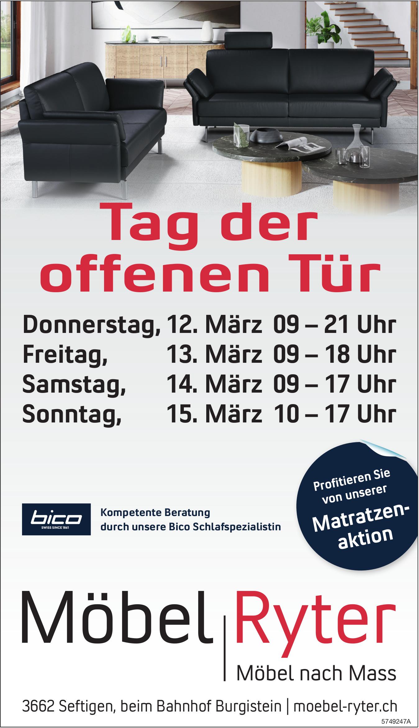 Tag der offenen Tür, 12. - 15. März, Möbel Ryter, Seftigen