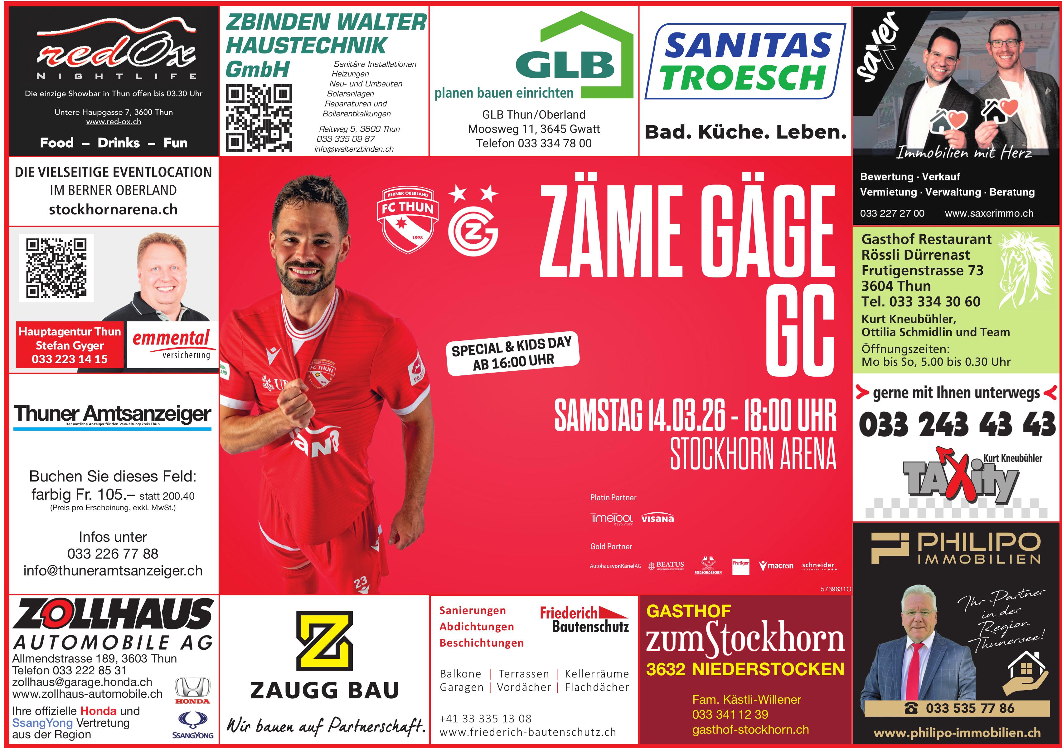 ZÄME GÄGE GC, 14. März, Stockhorn Arena