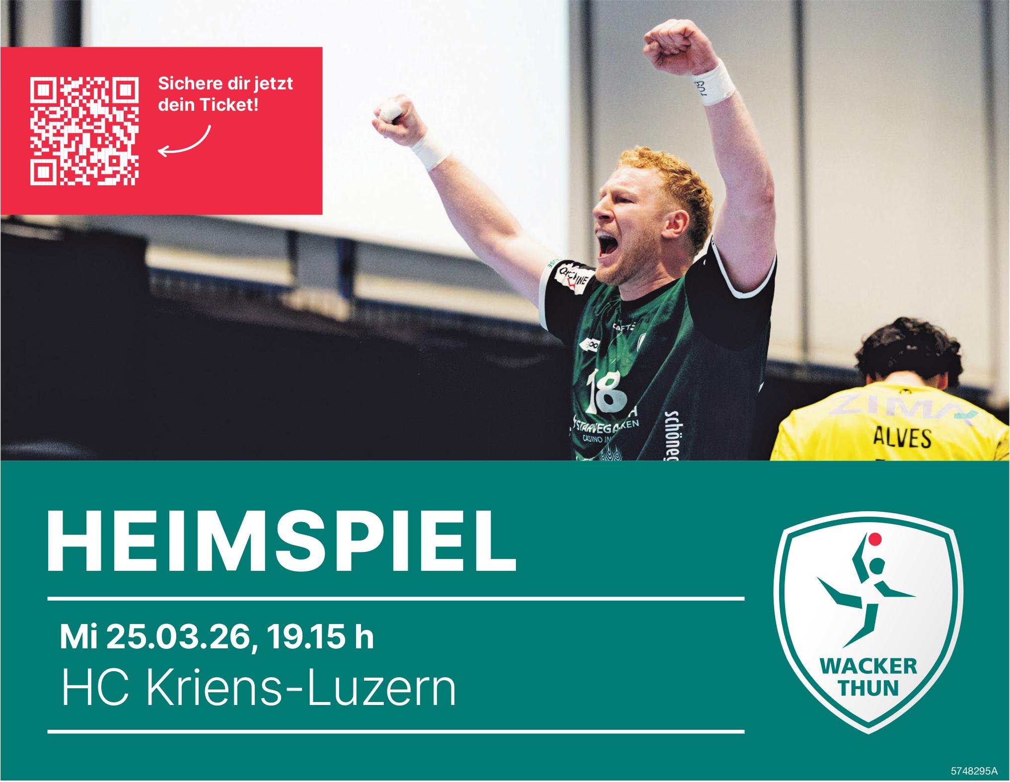 Wacker Thun - HC Kriens-Luzern, 25. März