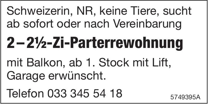 2–2½-Zi-Parterrewohnung, zu mieten gesucht