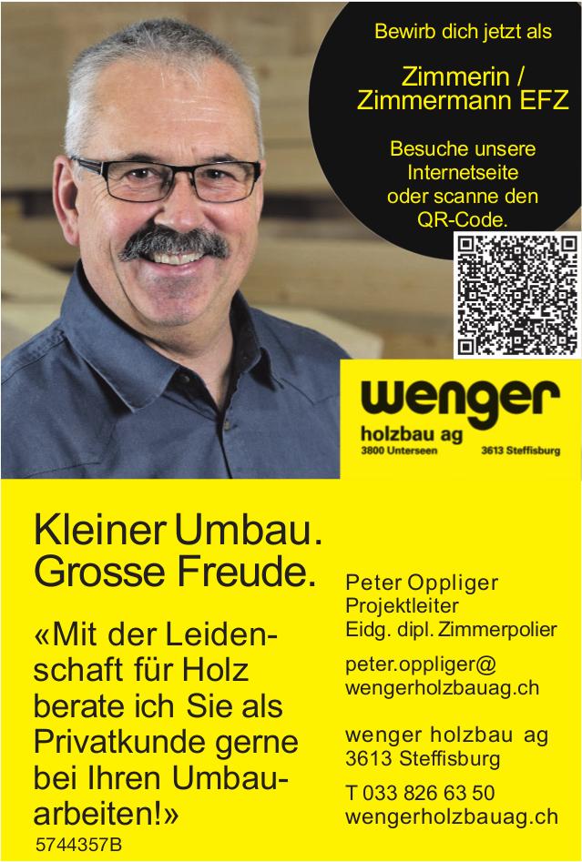 Zimmerin / Zimmermann EFZ, wenger holzbau ag, Steffisburg, Gesucht