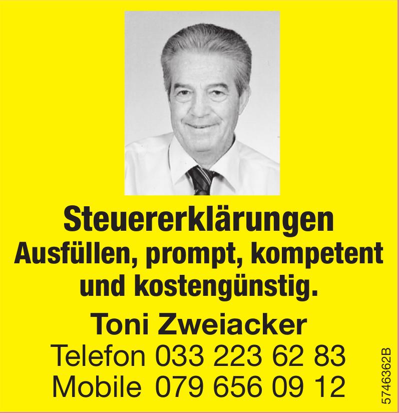 Toni Zweiacker, Steuererklärungen