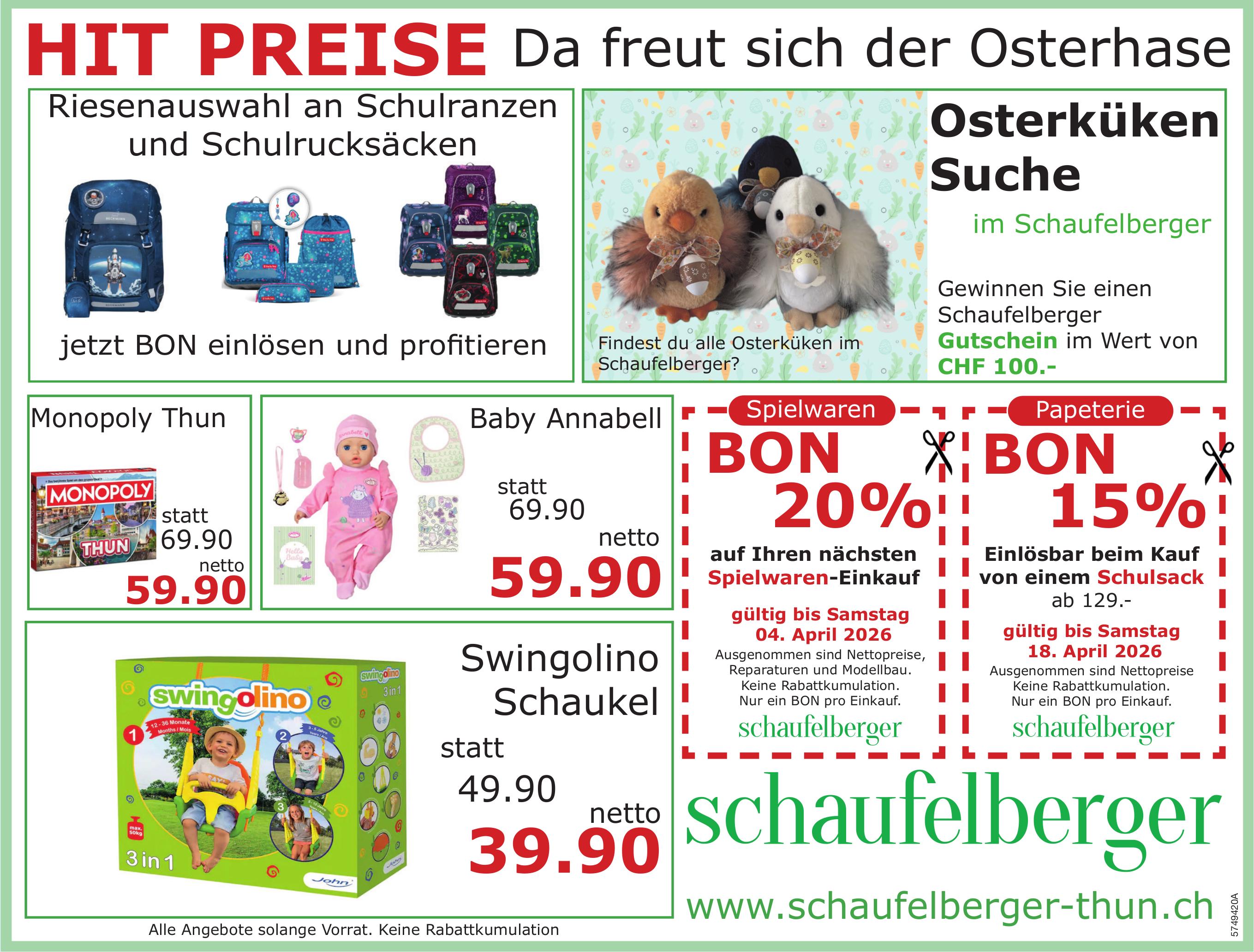 schaufelberger, Da freut sich der Osterhase