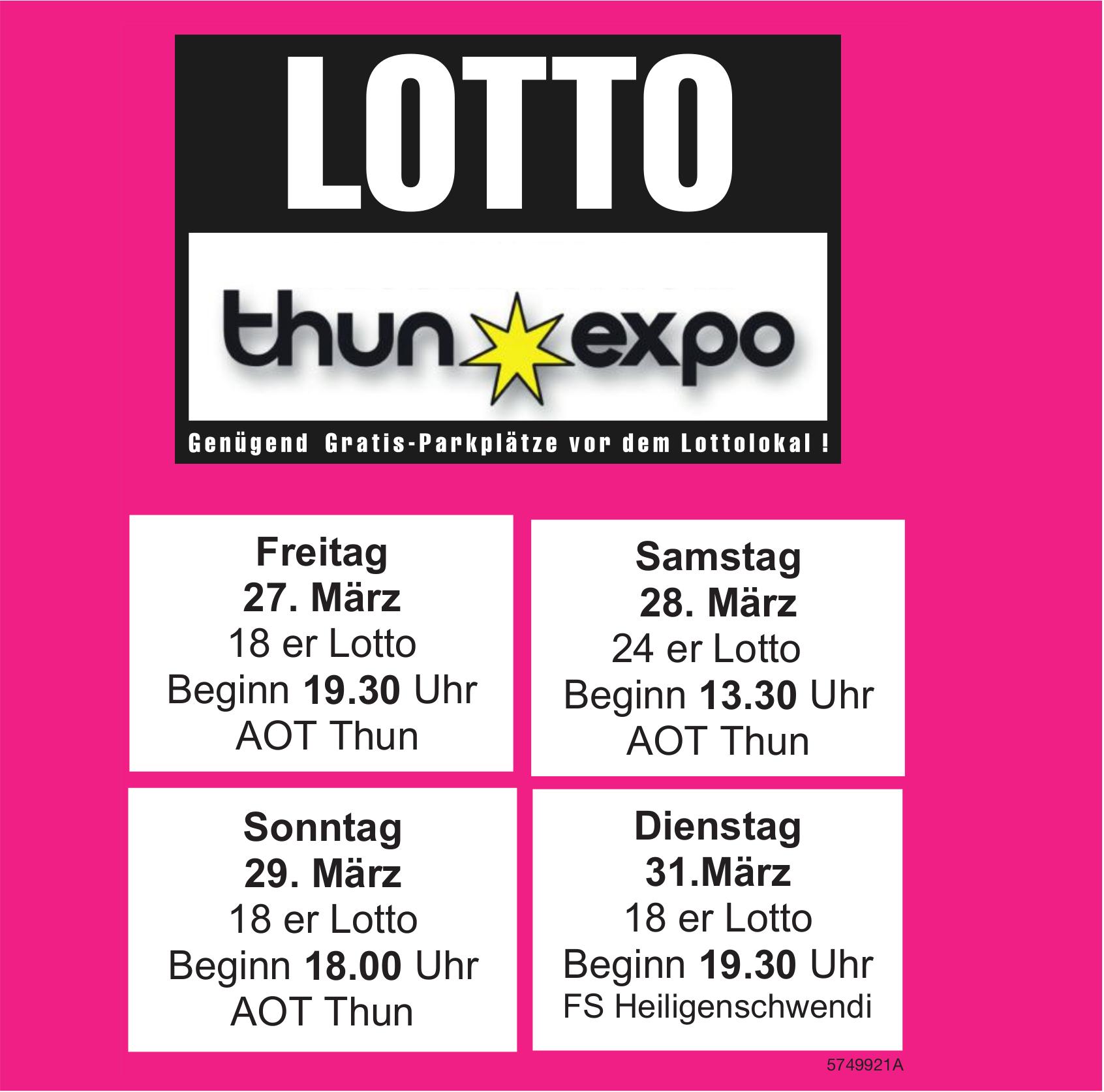 LOTTO, 27. - 31. März, thun expo