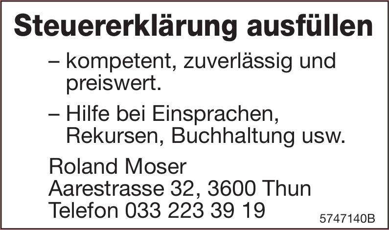Roland Moser, Thun - Steuererklärung ausfüllen
