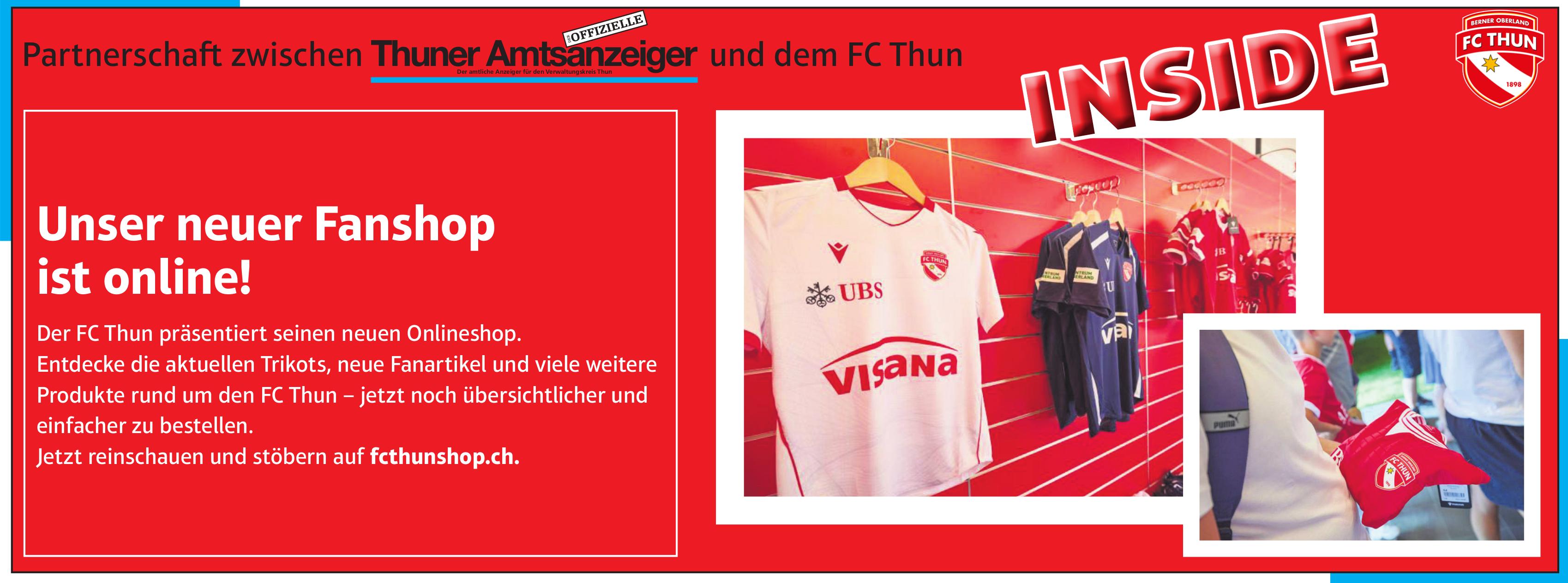 FC Thun, Unser neuer Fanshop ist online!