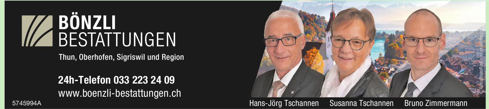 Bönzli Bestattungen, Thun, Oberhofen,  Sigriswil und Region