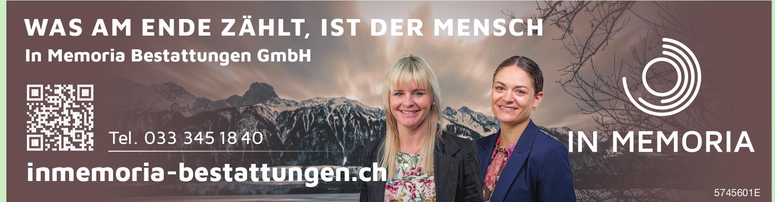 Memoria Bestattungen GmbH, WAS AM ENDE ZÄHLT, IST DER MENSCH