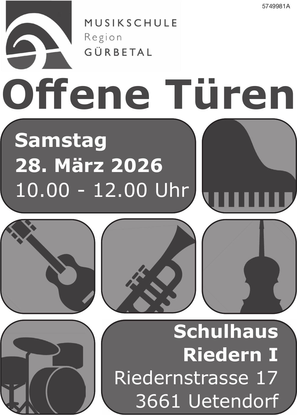 Offene Türen, 28. März, Schulhaus Riedern I, Uetendorf