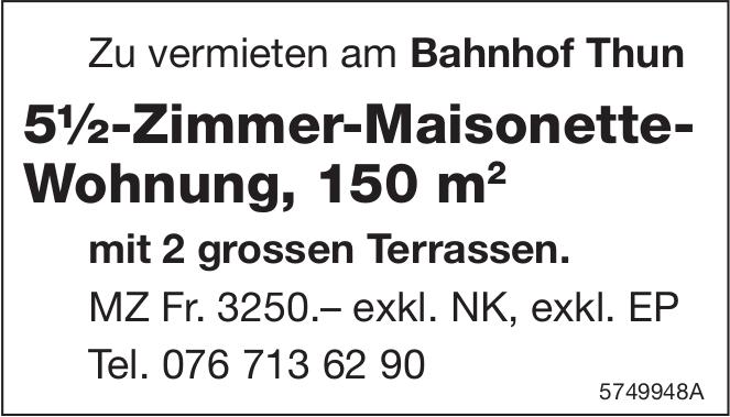 5½-Zimmer-Maisonette-Wohnung, 150 m², 5½ Zimmer-Wohnung, Thun, zu vermieten