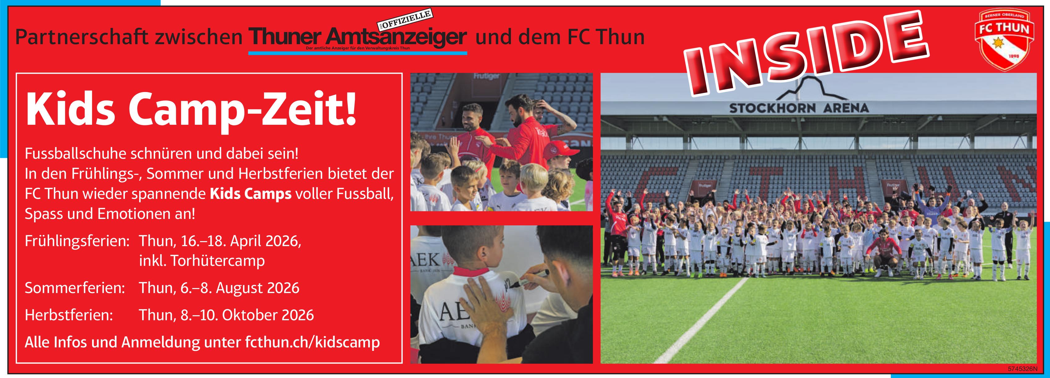 Kids Camp-Zeit!, 16. April - 10. Oktober, Stockhorn Arena