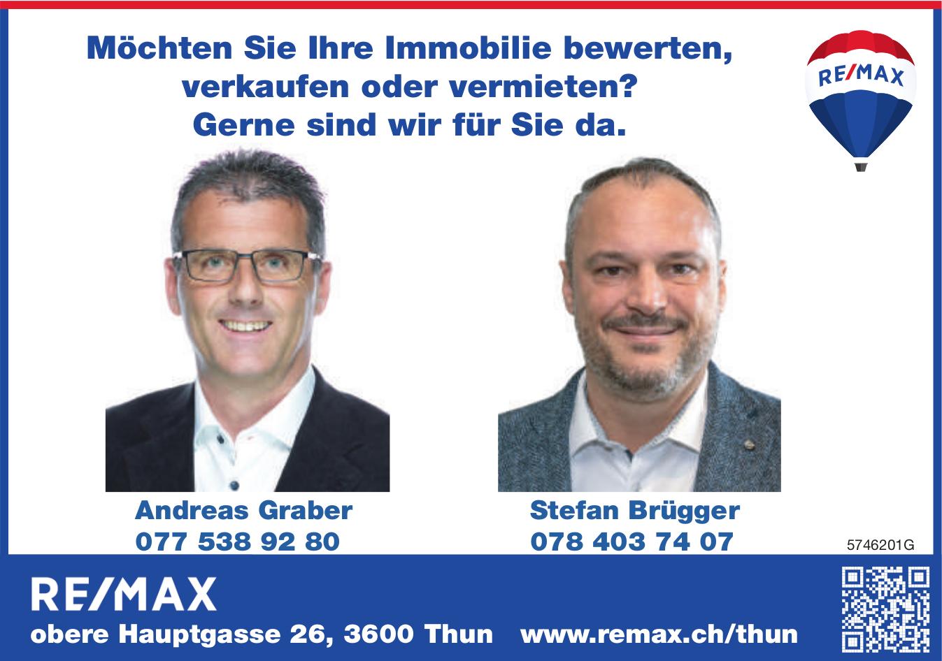 RE/MAX, Thun - Möchten Sie Ihre Immobilie bewerten, verkaufen oder vermieten? Gerne sind wir für Sie da.