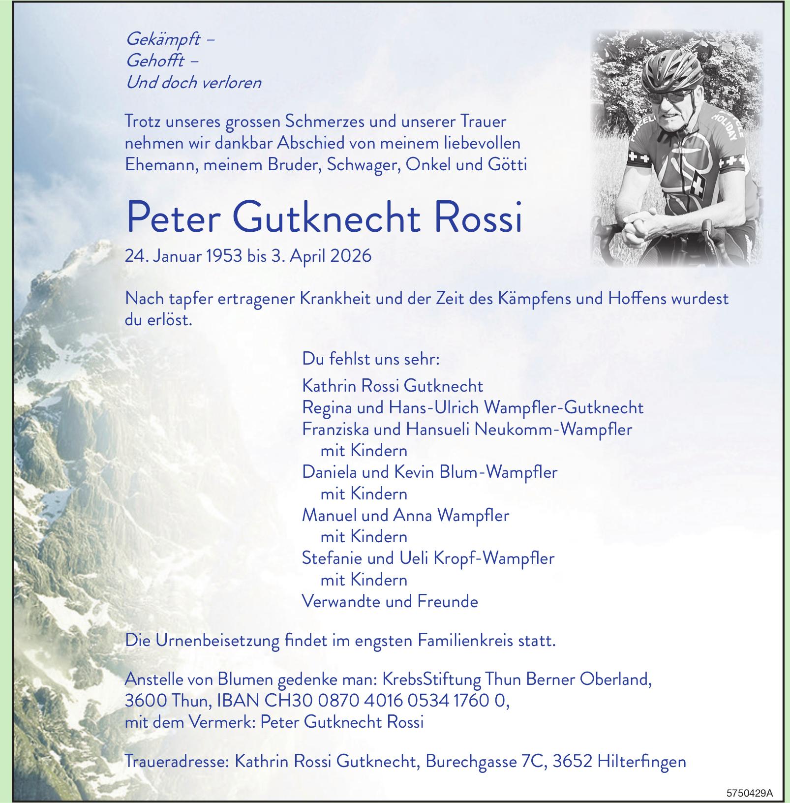 Gutknecht Rossi Peter, April 2026 / TA