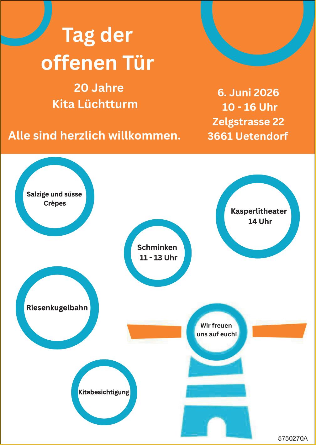 Tag der offenen Tür - 20 Jahre Kita Lüchtturm, 6. Juni, Uetendorf