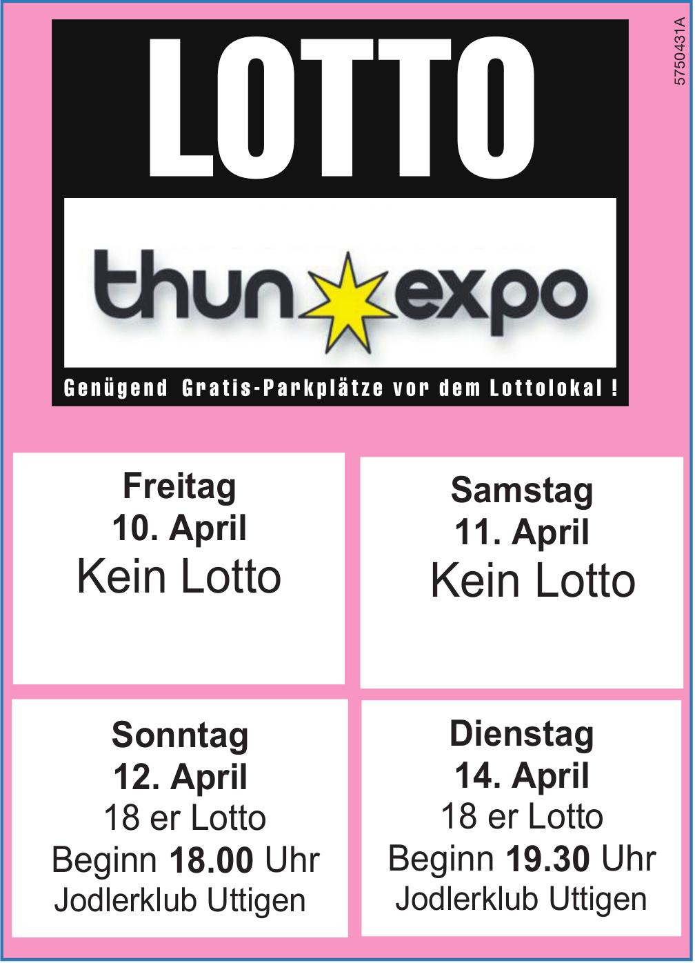 LOTTO, 10. - 14. April, thun expo