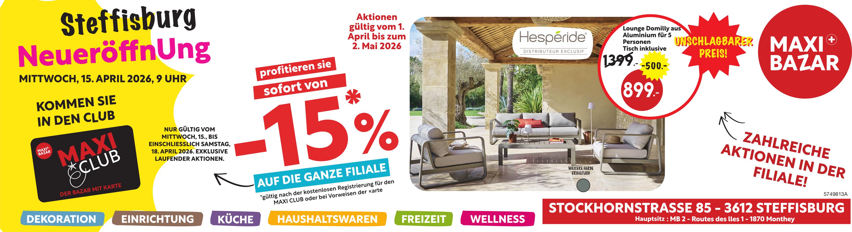 Neueröffnung, 15. April, Steffisburg