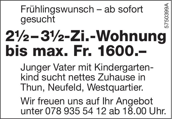 2½–3½-Zi.-Wohnung, Thun, zu mieten gesucht