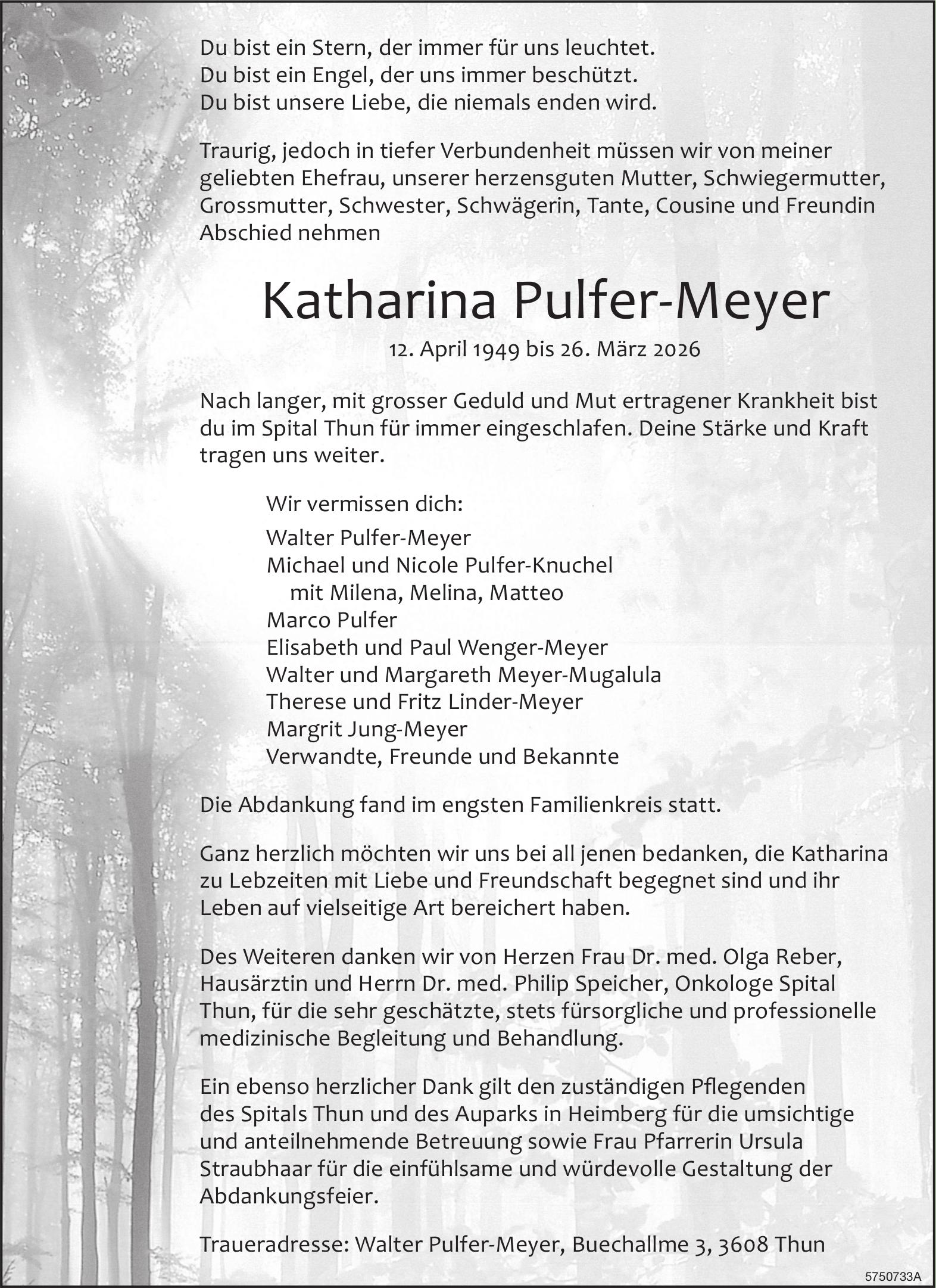 Pulfer-Meyer Katharina, März 2026 / TA