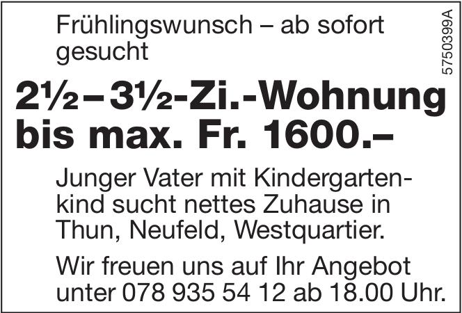 2½–3½-Zi.-Wohnung, Thun, zu mieten gesucht