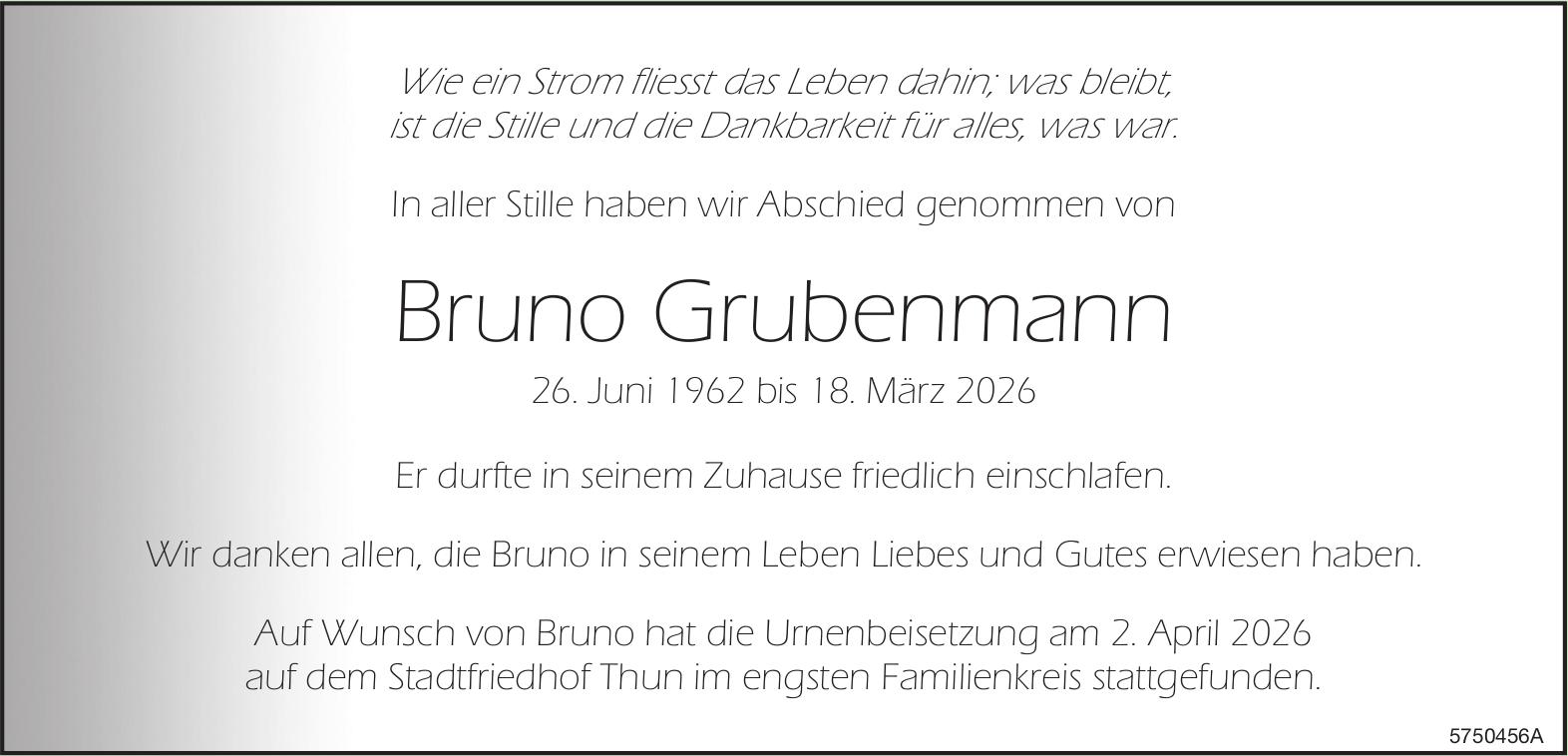 Grubenmann Bruno, März 2026 / TA
