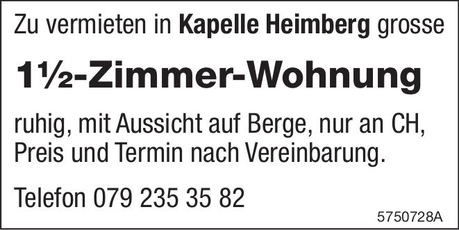 1½-Zimmer-Wohnung, 1½ Zimmer-Wohnung, Kapelle Heimberg, zu vermieten