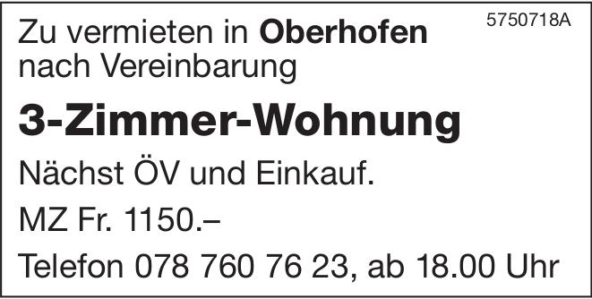 3-Zimmer-Wohnung, Oberhofen, zu vermieten