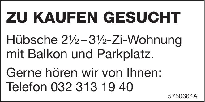 2½–3½-Zi-Wohnung, 2½ Zimmer-Wohnung, zu kaufen gesucht