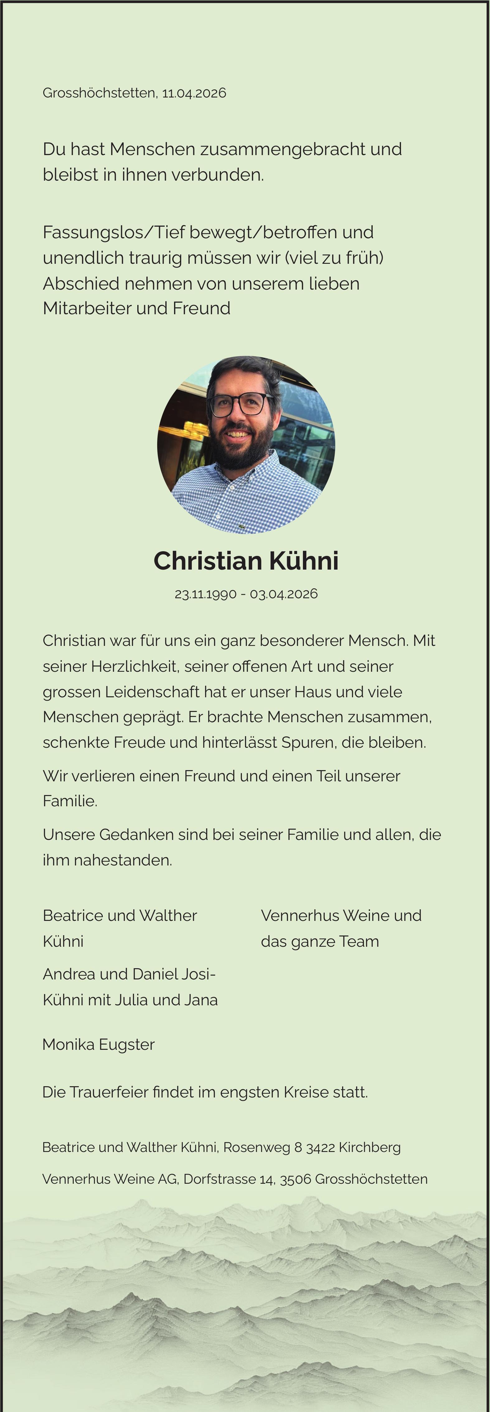 Kühni Christian, April 2026 / TA
