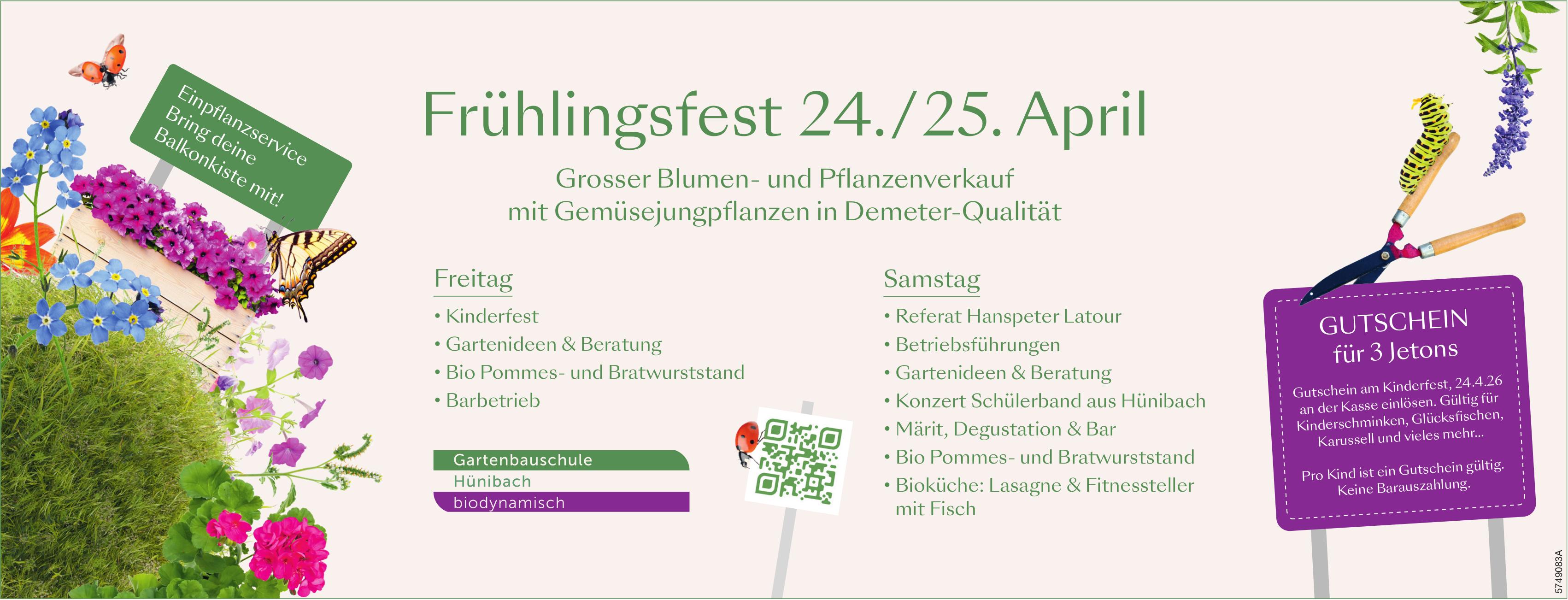 Frühlingsfest, 24. - 25. April, Gartenbauschule Hünibach
