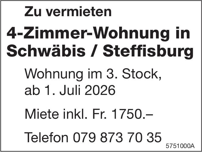 4-Zimmer-Wohnung, Schwäbis / Steffisburg, zu vermieten