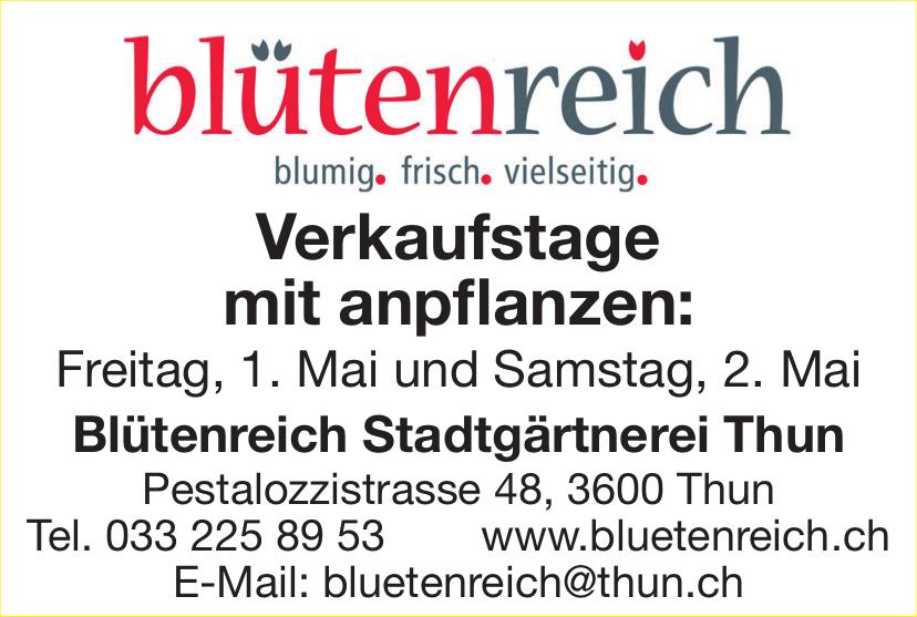 Verkaufstage mit anpflanzen:, 1. - 2. Mai, Thun