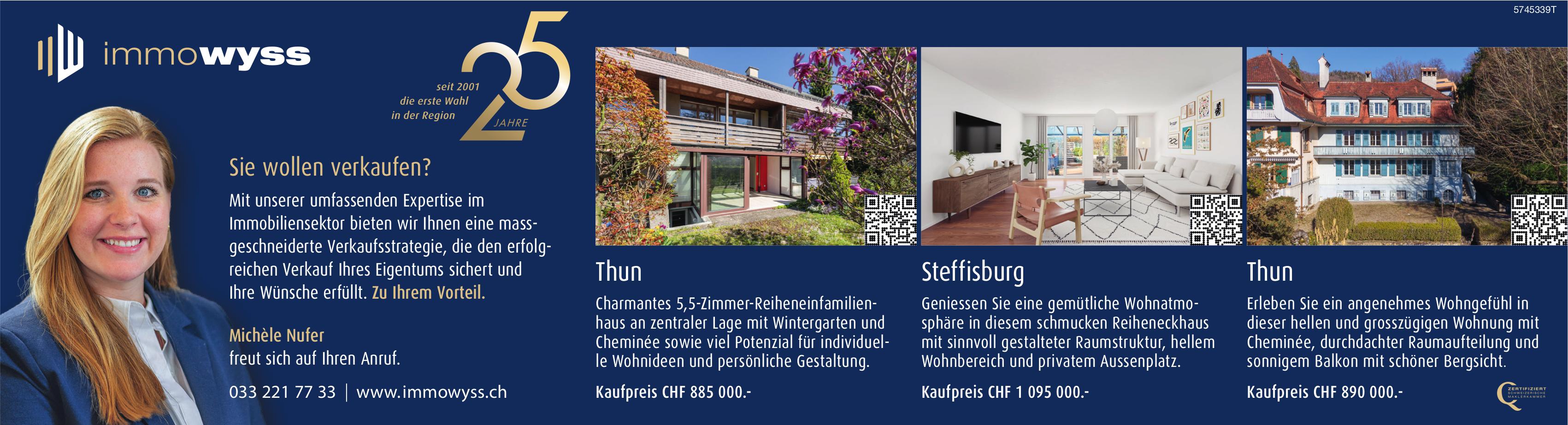 5.5-Zimmer-Reihenfamilienhaus, 5½ Zimmer-Wohnung, Thun, zu verkaufen