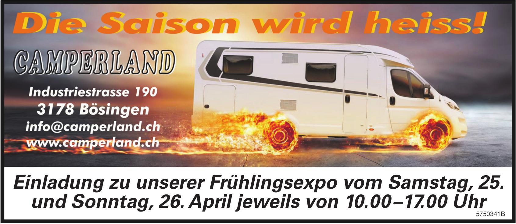 Einladung zu unserer Frühlingsexpo, 25. - 26. April, Bösingen