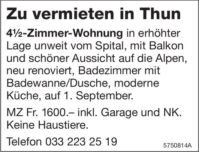 4½-Zimmer-Wohnung, 4½ Zimmer-Wohnung, Thun, zu vermieten