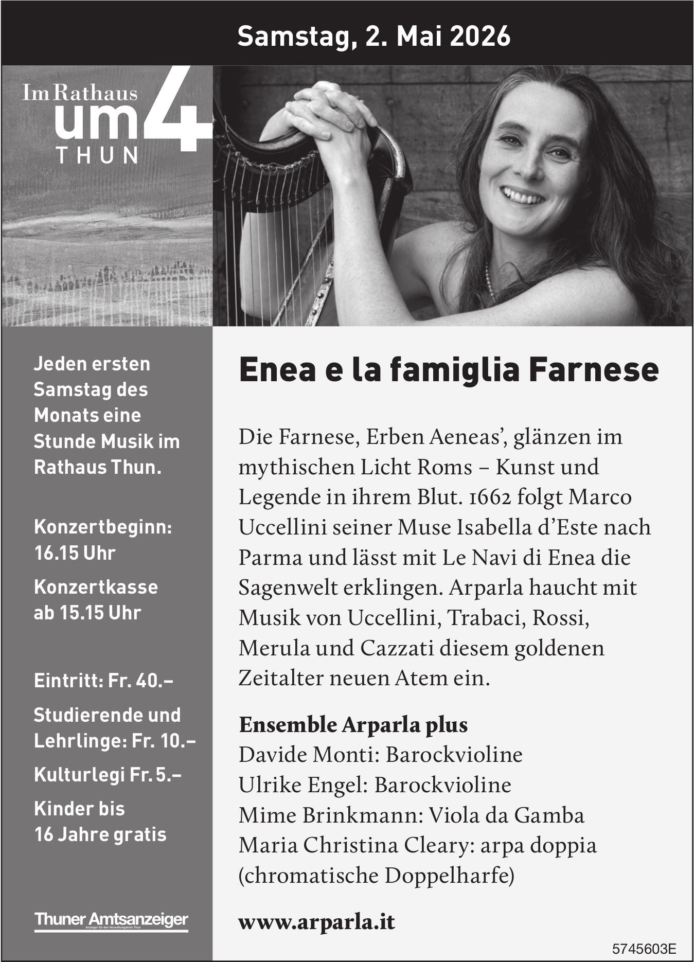 Enea e la famiglia Farnese, 2. Mai