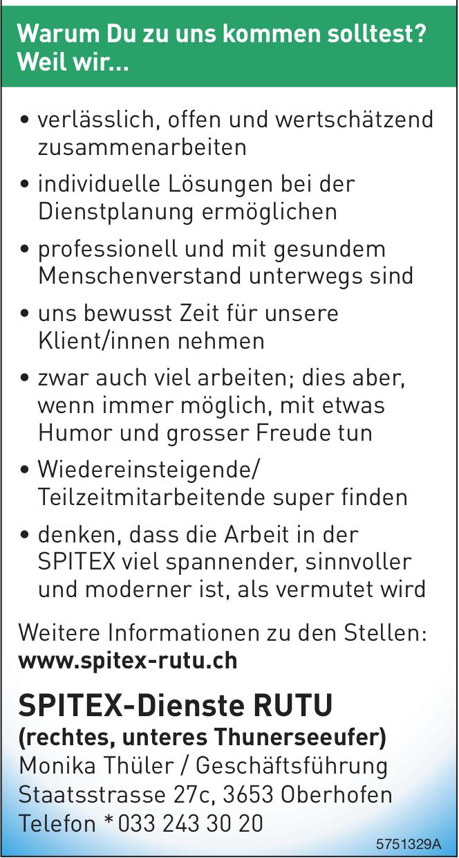 SPITEX-Dienste RUTU, Oberhofen, Gesucht