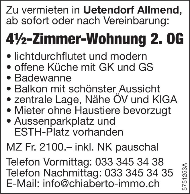 4½-Zimmer-Wohnung 2. OG, 4½ Zimmer-Wohnung, Uetendorf, zu vermieten