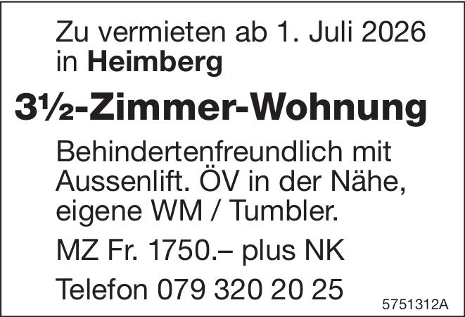3½-Zimmer-Wohnung, 3½ Zimmer-Wohnung, Heimberg, zu vermieten