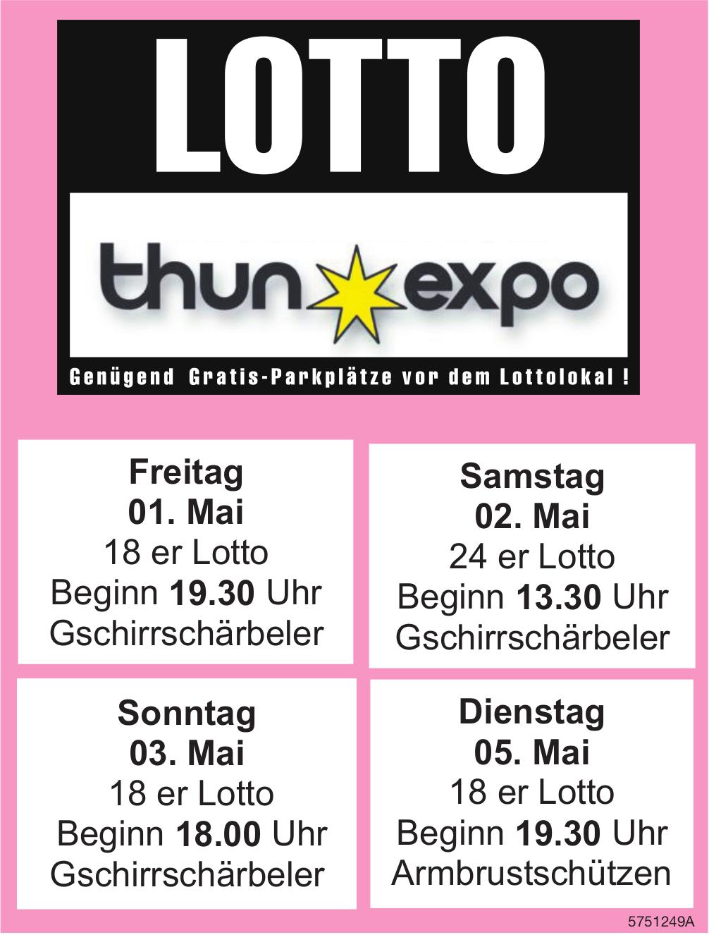 LOTTO, 1. - 5. Mai, thunexpo