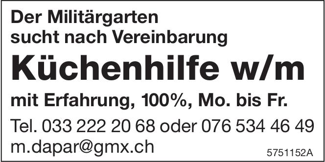 Küchenhilfe w/m, Der Militärgarten, Gesucht