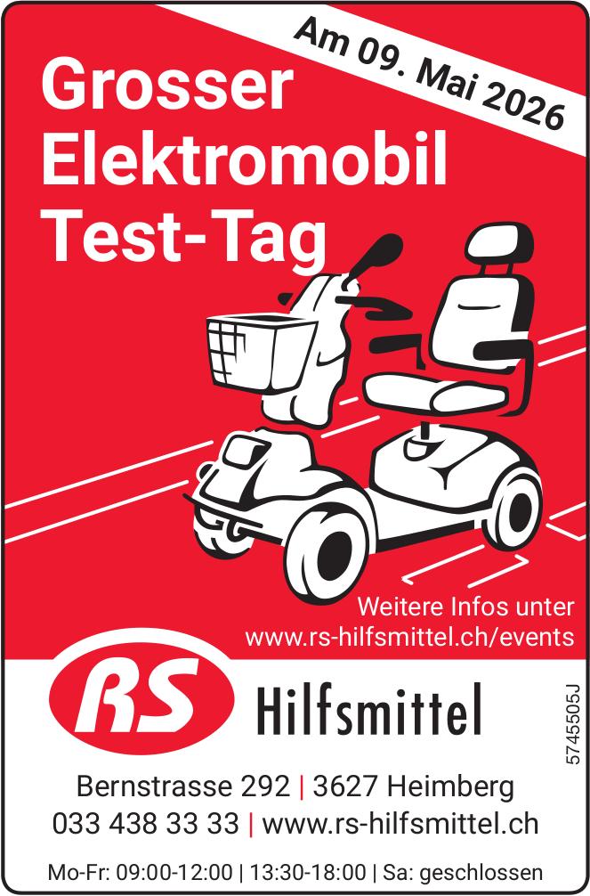 Grosser Elektromobil Test-Tag, 9. Mai, RS Hilfsmittel, Heimberg