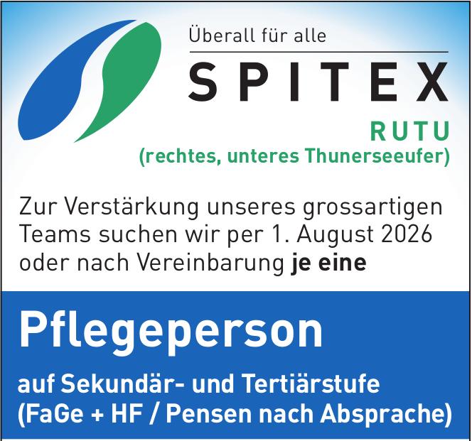 Pflegeperson, Spitex RUTU, Gesucht