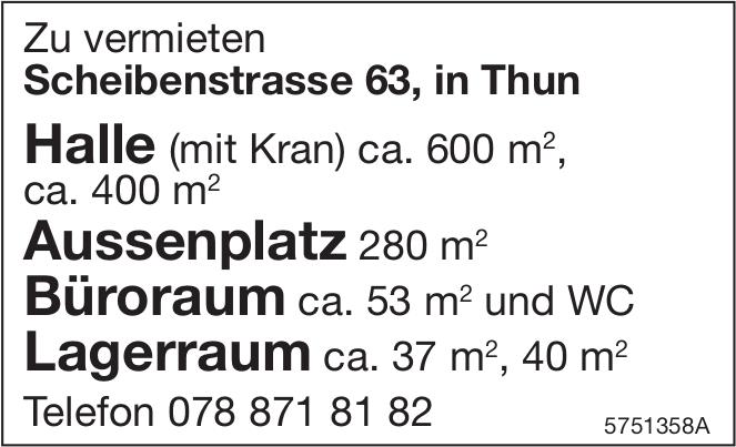 Halle, Thun, zu vermieten